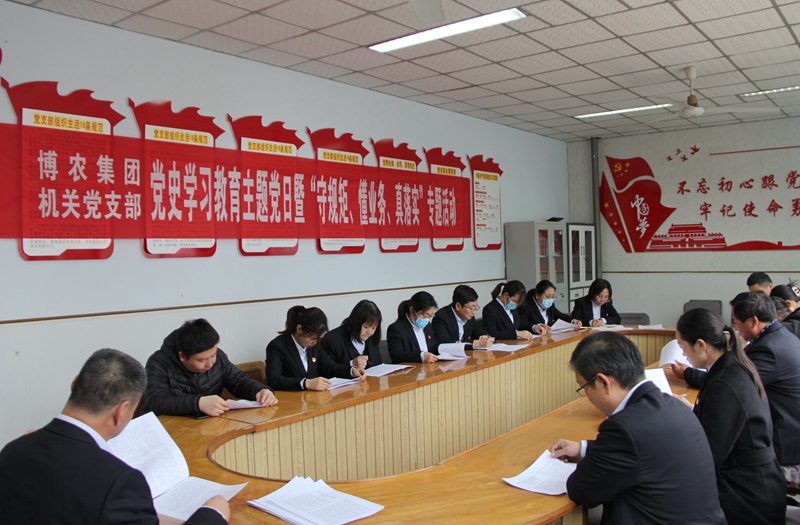 博農(nóng)集團(tuán)機(jī)關(guān)黨支部扎實(shí)開(kāi)展黨史學(xué)習(xí)教育工作、有序推進(jìn)“守規(guī)矩、懂業(yè)務(wù)、真落實(shí)”專項(xiàng)活動(dòng)